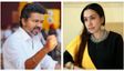 TVK Workers Throw Slipper At Sathyaraj's Daughter
