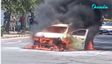 Moving Car Bursts Into Flames On Delhi’s Mehrauli-Badarpur Road Amid Severe Heatwave, Watch