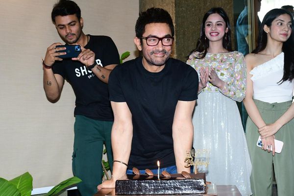 Actor Aamir Khan Celebrates 59th Birthday With Ex-Wife Kiran Rao & Laapataa Ladies Cast