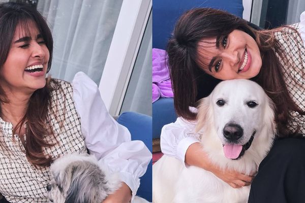 நாய்குட்டிகளுடன் கொஞ்சி விளையாடும் சினேகா.. பெயரை கவனிச்சீங்களா!