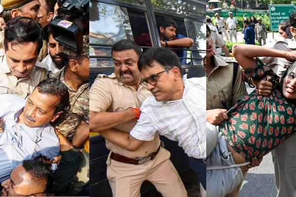 சிஜேபி போராட்டம்: முன்னாள் முதல்வர்கள், மாணவர்களை குண்டுக்கட்டாக கைது செய்த டெல்லி போலீஸ்.. பரபர போட்டோஸ்!