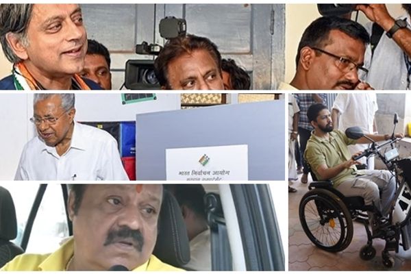 വെയിലേറ്റാലും  ജനാധിപത്യം വാടരുത്; താരങ്ങളും സ്ഥാനാർത്ഥികളും സാധാരണക്കാരും പോളിം​ഗ് ബൂത്തിലേക്ക്, ചിത്രങ്ങൾ