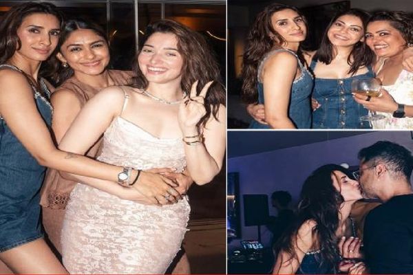 బర్త్ డే పార్టీలో రెచ్చిపోయిన తమన్నా..మందు గ్లాసు..ముద్దులతో రచ్చ