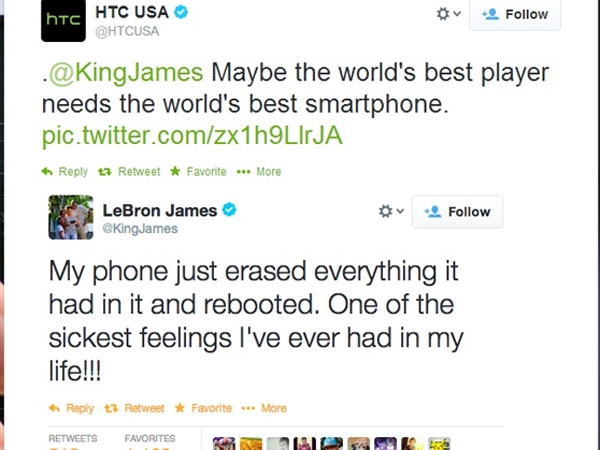 লিব্রোন জেমস-এর নিষ্পাপ টুইটে 'স্যামসঙ্গ'-এর সর্বনাশ 'এইচটিসি'-র পৌষমাস! লিব্রোন জেমস-এর নিষ্পাপ টুইটে 'স্যামসঙ্গ'-এর সর্বনাশ 'এইচটিসি'-র পৌষমাস!