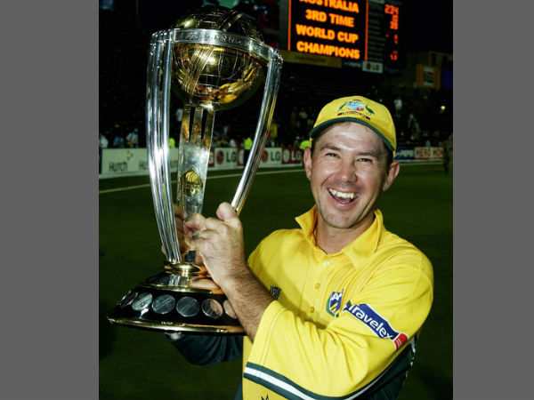 ২০০৩ বিশ্বকাপ জিতে রিকি পন্টিং