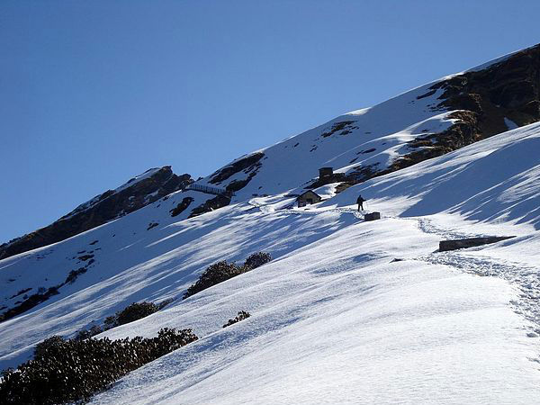 শীতের সময়ে বরফে ঢাকা তুংনাথ