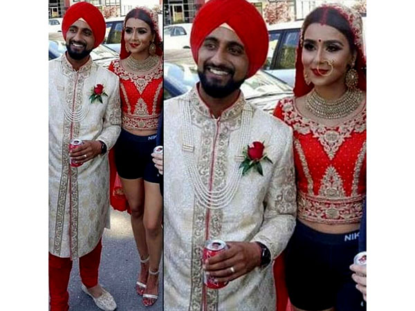 জিম শর্টস পরে কনের সাজে নববধূ, ইন্টারনেটে ফের ভাইরাল হল ছবি 