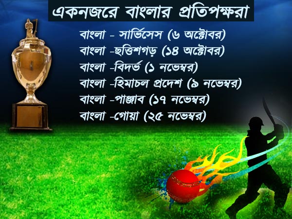 রনজিতে বাংলার ক্রীড়াসূচিতে অ্যাওয়ে ম্যাচের আধিক্য 
