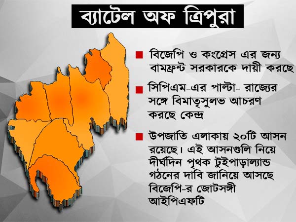 সিপিএম ও বিজেপি-র জোর টক্কর সিপিএম ও বিজেপি-র জোর টক্কর