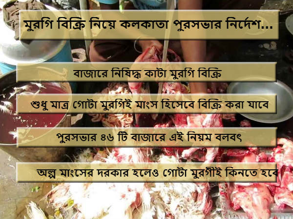 কাটা মুরগিতে কোপ কলকাতা পুরসভার