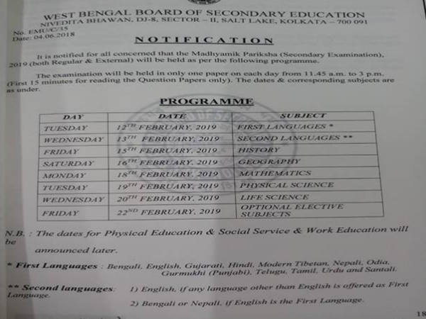 পরের বছর মাধ্যমিক এগিয়ে এল ১ মাস, জেনে নিন কবে কোন বিষয়ের পরীক্ষা