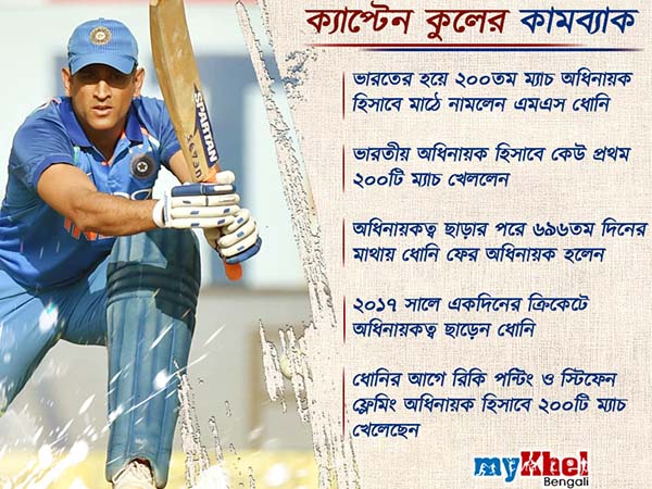 আচমকা অধিনায়কের দায়িত্ব ধোনির কাঁধে, তৈরি করে ফেললেন নয়া ইতিহাস 