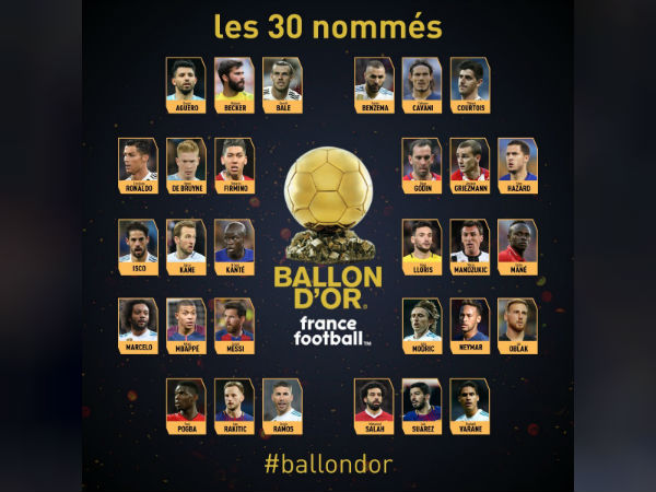 ব্যালঁ দ্য'ওর-এর জন্য মনোনীত ৩০