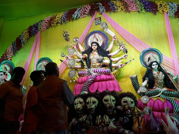 পুজোর উদ্বোধনে দিলীপ ঘোষ