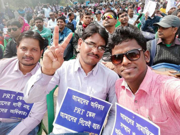 আন্দোলনের মিছিলে সুজন, শমীক 