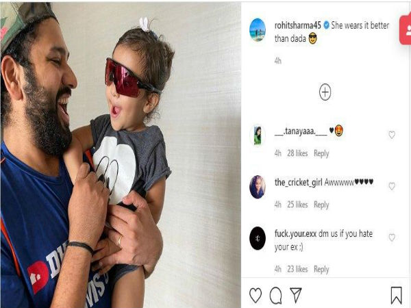 মেয়েকে নিয়ে যা লিখলেন হিটম্যান
