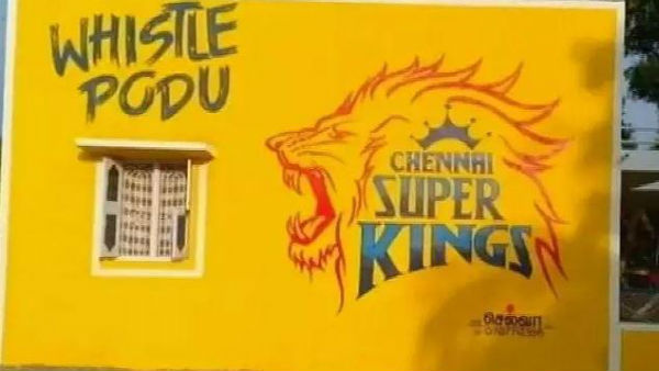 সিএসকের জার্সির রঙে বাড়ি রাঙিয়েছেন ক্রিকেটভক্ত