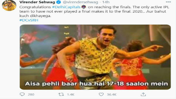 প্রথমবার আইপিএলের ফাইনালে দিল্লি, নেটিজেনদের ঠাট্টায় সামিল শেহওয়াগও
