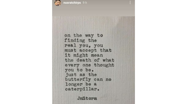 নুসরতের ইনস্টা স্টোরি