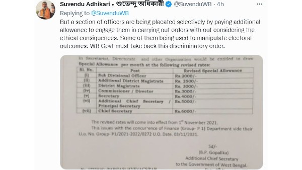 কিছু আধিকারিককে বাড়তি ভাতা দিয়ে অনৈতিক কাজ করানো হচ্ছে