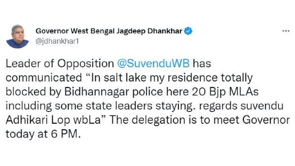 রাজ্যপালের টুইট রাজ্যপালের টুইট