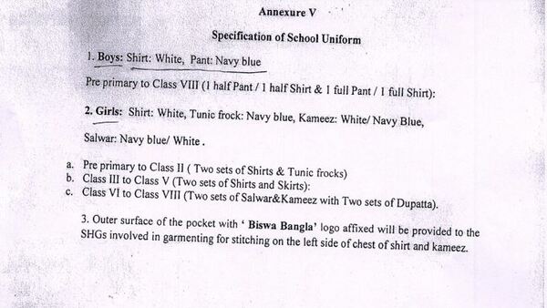 স্কুলের পোশাক হিসেবে ছাত্রছাত্রীদের যা দেওয়া হবে স্কুলের পোশাক হিসেবে ছাত্রছাত্রীদের যা দেওয়া হবে