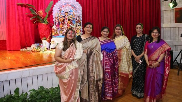 ভারতীয় দূতাবাসের ভেতর দুর্গাপুজো