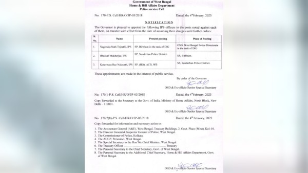 পুলিশ সুপারের বদলি পুলিশ সুপারের বদলি