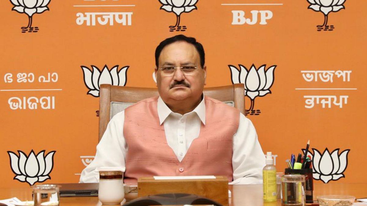 বিজেপির অফিসে জেপি নাড্ডা বিজেপির অফিসে জেপি নাড্ডা