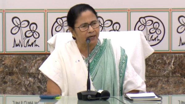 Mamata Banerjee in a press conference