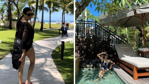 লাল লিপস্টিকে সমুদ্র সৈকতে হট হবু মা শুভশ্রী