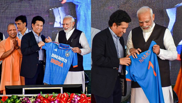 Sachin Tendulkar: মোদীকে ভারতীয় দলের জার্সি উপহার সচিনের