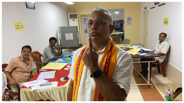 ভোট দিলেন দিলীপ ঘোষ
