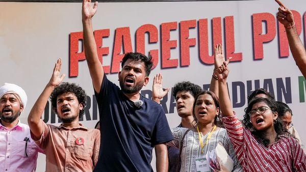 Students protesting at Jantar Mantar for exam reforms Students protesting at Jantar Mantar for exam reforms