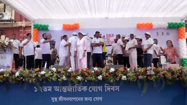 Participants joining Kolkata marathon for International Yoga Day 2026