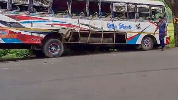 Police investigating tragic Digha highway bus accident site Police investigating tragic Digha highway bus accident site