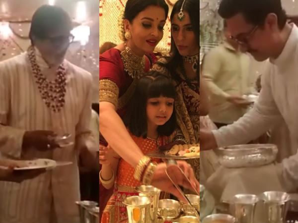VIDEO: ईशा अंबानी की शादी में मेहमानों को खाना परोसते दिखे अमिताभ-ऐश्वर्या और आमिर