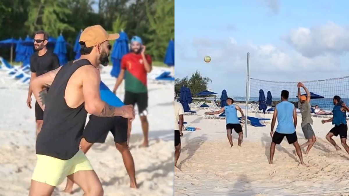 वेस्टइंडीज में भारतीय टीम के खिलाड़ियों ने समुद्र तट पर लिया वॉलीबॉल का मज़ा, वीडियो वायरल