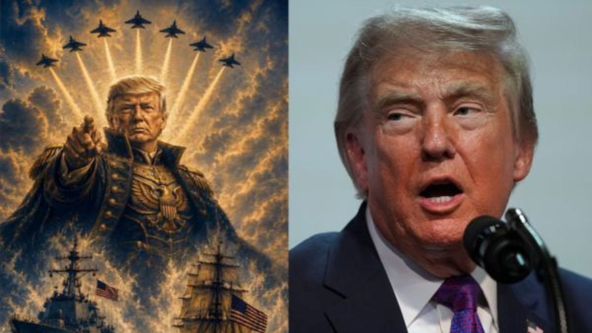 आसमान में फाइटर जेट और नीचे बड़ी वॉर्निंग, Donald Trump ने शेयर की खौफनाक तस्वीर, एक पोस्ट ने हिलाया इंटरनेट!