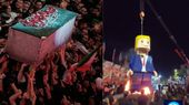 Trump Effigy Burned During Ayatollah Ali Khamenei's Funeral; Buried With Four Family Members In Mashhad
