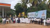 ದಾವಣಗೆರೆ: ಪೆಟ್ರೋಲ್, ಡಿಸೇಲ್ ಬೆಲೆ ಏರಿಕೆ ವಿರುದ್ಧ ಕಾಂಗ್ರೆಸ್ ಪ್ರತಿಭಟನೆ