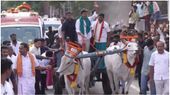 விஜய் மாட்டு வண்டியில் பயணித்தார் சரி.. ஆனால் அந்த மாட்டை இழுத்து போனது யாருனு பார்த்தீங்களா!