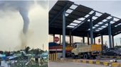 తమిళనాడులో క్యుములోనింబస్ బీభత్సం: నామరూపాల్లేని టోల్ గేట్