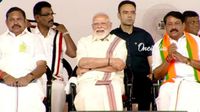 வேஷ்டி &ndash; சட்டையில் பிரதமர் மோடி.. கோவை பொதுக்கூட்டத்தில் கவனம் ஈர்த்த பிரதமர் மோடியின் உடை