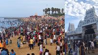 கூடிய கூட்டங்கள் தலையா? கடல் அலையா? கிருத்திகை முருகனை காண குவிந்த பக்தர்கள்! திணறுது திருச்செந்தூர் கூடிய கூட்டங்கள் தலையா? கடல் அலையா? கிருத்திகை முருகனை காண குவிந்த பக்தர்கள்! திணறுது திருச்செந்தூர்
