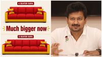 4 சீட்டர் சோபா இல்லை.. இப்போது 5 சீட்டர் சோபா... விஜய் விஜய்பாஸ்கரை விமர்சித்த உதயநிதி 4 சீட்டர் சோபா இல்லை.. இப்போது 5 சீட்டர் சோபா... விஜய் விஜய்பாஸ்கரை விமர்சித்த உதயநிதி