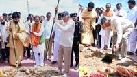 పలుగు పట్టి.. పారెత్తి.. కరువు పనిలో దిగిన చంద్రబాబు, పవన్ కళ్యాణ్!