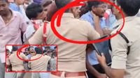 రోడ్డెక్కిన పాలిటెక్నిక్ విద్యార్థులు.. విద్యార్థి గొంతు నొక్కిన సీఐ: వీడియో వైరల్!