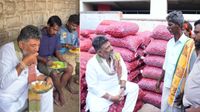 బెంగళూరు యశ్వంత్ పుర మార్కెట్ యార్డ్ లో డీకే శివకుమార్ ఆకస్మిక తనిఖీ- టీ, టిఫన్ అక్కడే