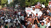 తొలిరోజే కాక్రోచ్ లకు షాక్..! పోటీ నిరసనలు..! పోలీసులకు ఫిర్యాదులు..!